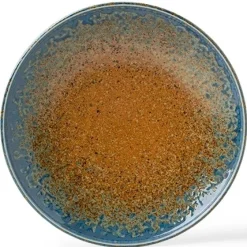 MIYA Company Aoi Nagashi Blue and Brown Ceramic Plate made in Japan available at Miya.