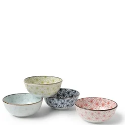 MIYA Company Asanoha 3 oz. Sauce Dish Tea Bowl Set Made in Japan Available at Miya.