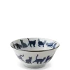 MIYA Company Blue & White Cat Bowl made in Japan available at Miya.