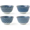 MIYA Company Blue and white ceramic bowl set of 4 made in Japan available at Miya!