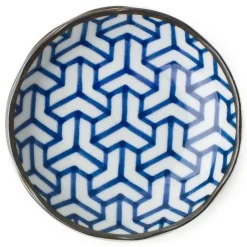 MIYA Company Blue and white ceramic sauce dish made in Japan available at Miya!