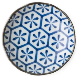 MIYA Company Blue and white ceramic sauce dish made in Japan available at Miya!