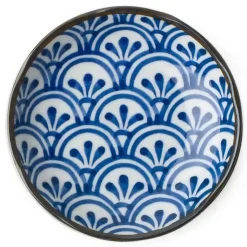 MIYA Company Blue and white ceramic sauce dish made in Japan available at Miya!