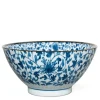MIYA Company Blue and White Karakusa Vine 7" Ramen Noodle Bowl