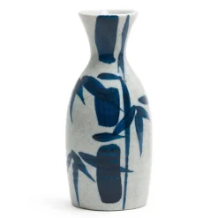 MIYA Company Blue Bamboo Design Authentic Japanese Sake Bottle Available at Miya.