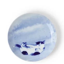 MIYA Company Blue Cat Playing Plate