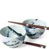 MIYA Company Blue Sumi 5" Bowl For Two Set at Miya