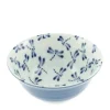 MIYA Company Bowl Blue & White Dragonfly 6"