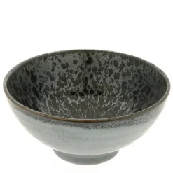 MIYA Company Bowl Silver Blue Granite Design 7-3/4"