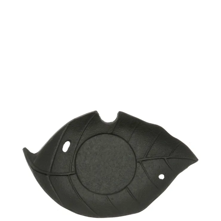 MIYA Company Cast Iron Black Leaf Coaster