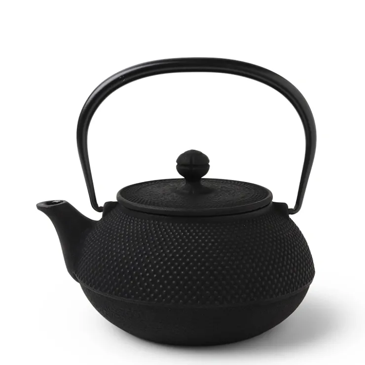 MIYA Company Cast Iron Teapot Black Hobnail 0.9L