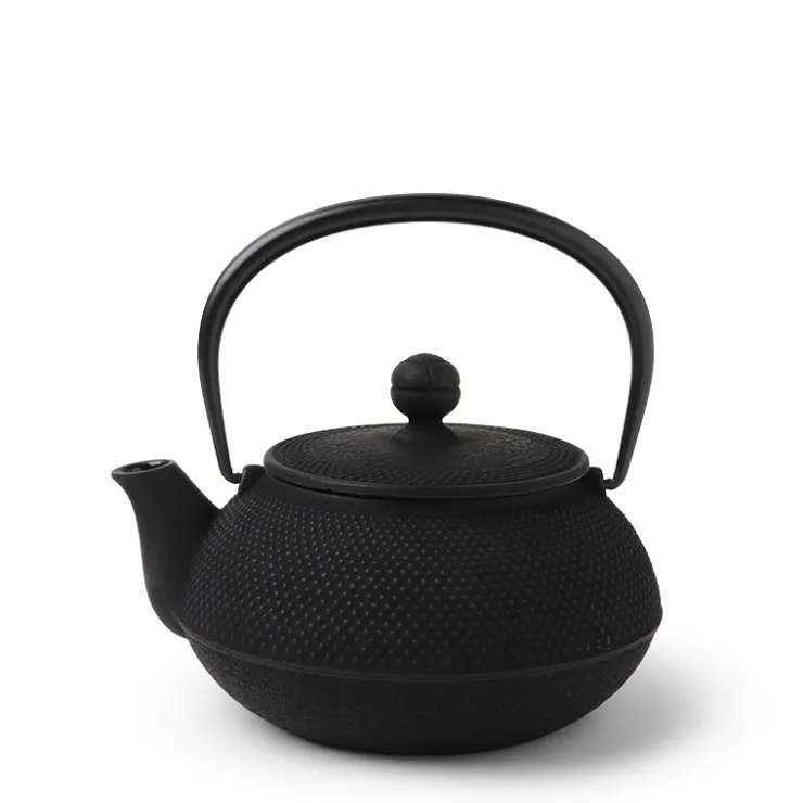 MIYA Company Cast Iron Teapot Black Hobnail 0.65L