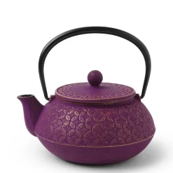 MIYA Company Cast Iron Teapot Gold Purple Seven Jewels
