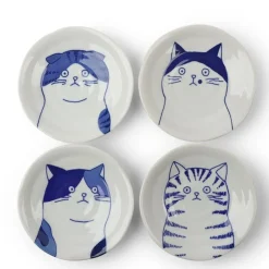 MIYA Company Cat Face 4.75" Plate Set