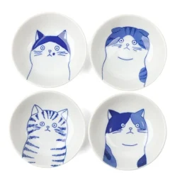 MIYA Company Cat Face Small Dish 3.5" Set/4