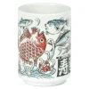 MIYA Company Ceramic Red Tai Fish Teacup Made in Japan.