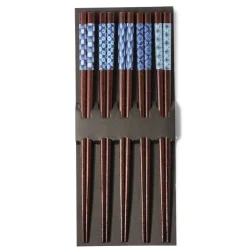 MIYA Company Chopsticks Set Wood Aizome Patterns
