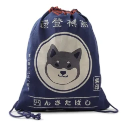 MIYA Company Drawstring Tote Bag Shiba Navy