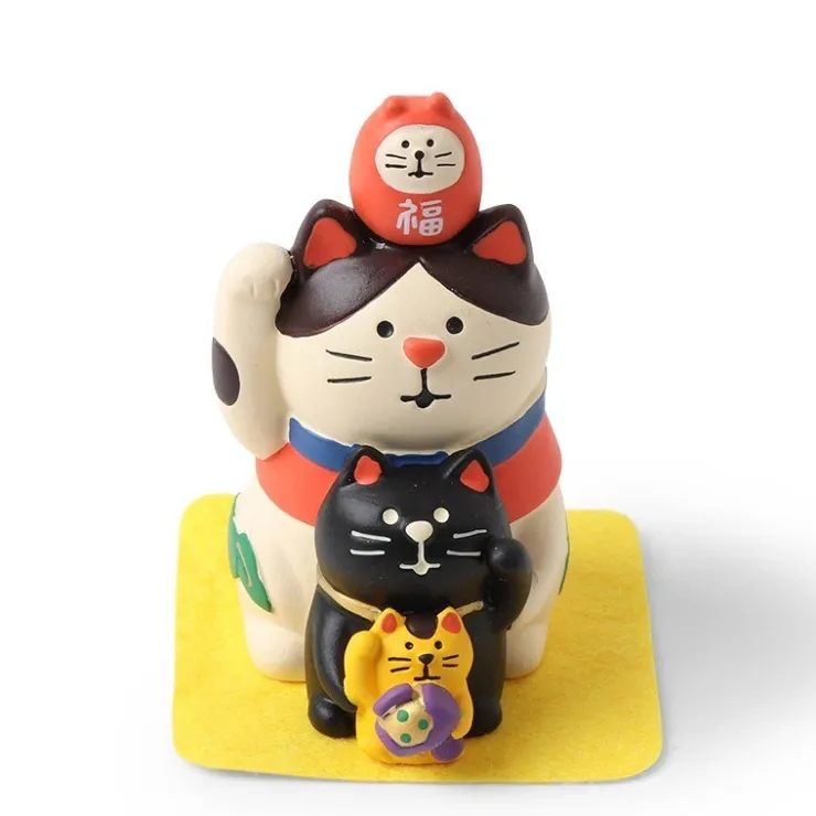 MIYA Company Figurine Fortune Cat Stack