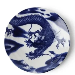 MIYA Company Flying Dragon Themed Dishes in Blue and White Made in Japan available at Miya.