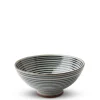 MIYA Company Green Celadon Geometric Chevron Pattern Rice Bowls Made in Japan Available at Miya.
