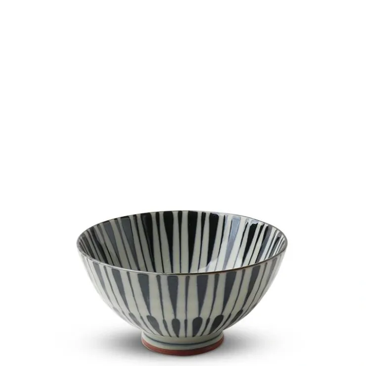 MIYA Company Green Celadon Geometric Chevron Pattern Rice Bowls Made in Japan Available at Miya.