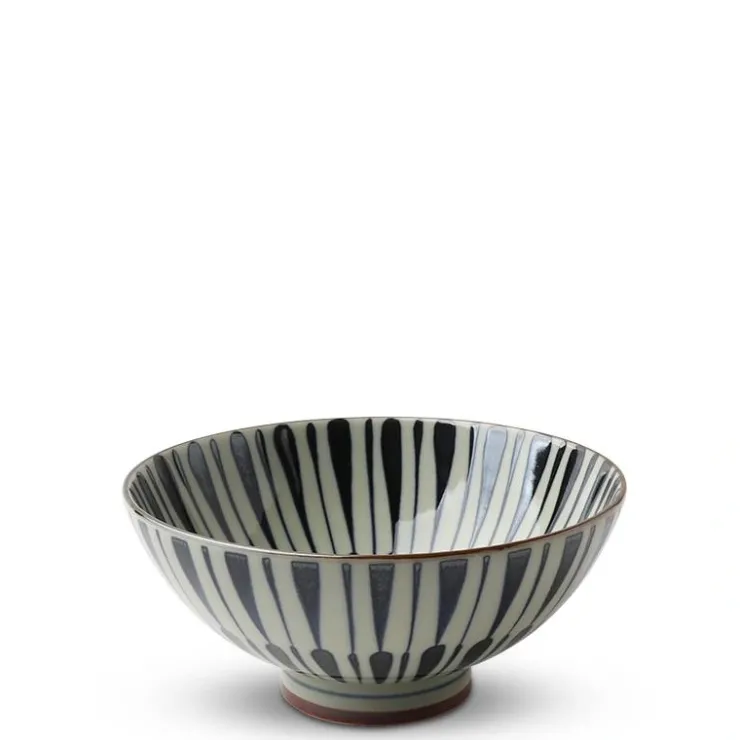 MIYA Company Green Celadon Geometric Chevron Pattern Rice Bowls Made in Japan Available at Miya.