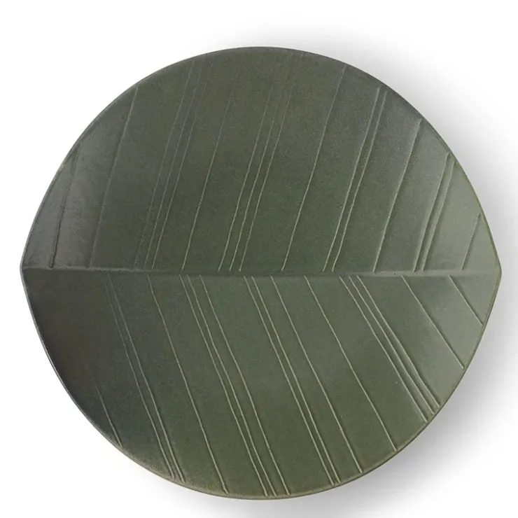 MIYA Company Hazara Leaf Plate Green 11.75"
