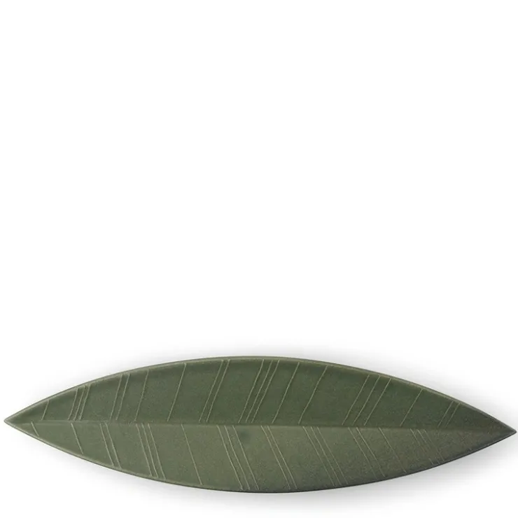 MIYA Company Hazara Leaf Plate Green 14.5" x 3.75"