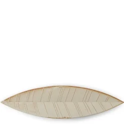 MIYA Company Hazara Leaf Plate White 14.5" x 3.75"