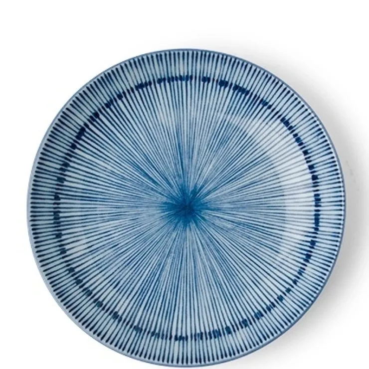 MIYA Company Hoso Tokusa Blue and White 6.5" Round Dessert Side Plate at Miya