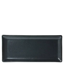 MIYA Company Iron Glaze Black Matte 11" x 5" Rectangle Plate at Miya