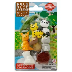 MIYA Company Iwako Safari Animals Eraser Pack