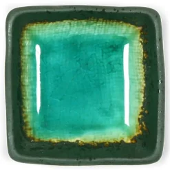 MIYA Company Kosui Green 3" Square Sauce Dish at Miya