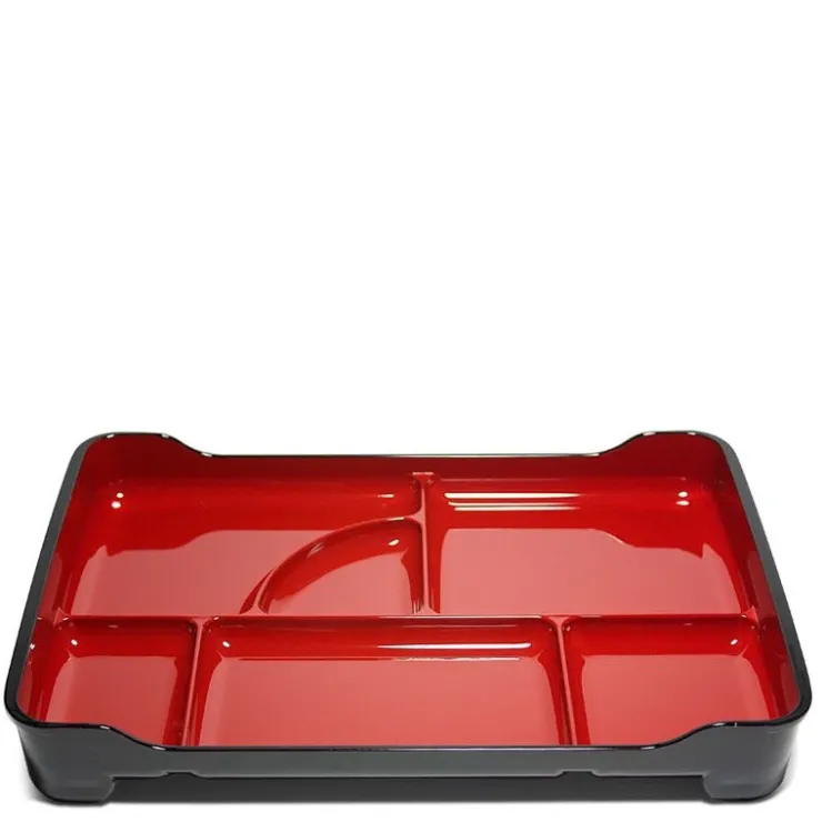 MIYA Company Lacquered Lunch Tray 14" X 9.5" - Red