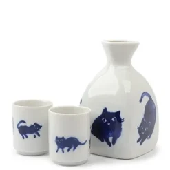 MIYA Company Midnight Blue Cat Sake Set