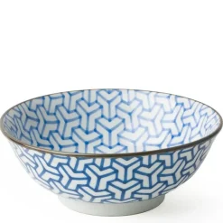 MIYA Company Monyou Blue & White Pattern Kumi Kikkou 7.5" Ramen Noodle Bowl from Japan Available at Miya.