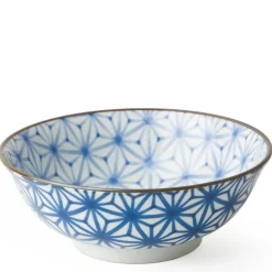 MIYA Company Monyou Blue & White Pattern Asanoha 7.5" Ramen Noodle Bowl from Japan Available at Miya