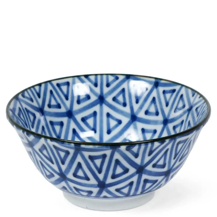 MIYA Company Monyou Sankaku blue and white pattern TRIANGLE 6" BOWL