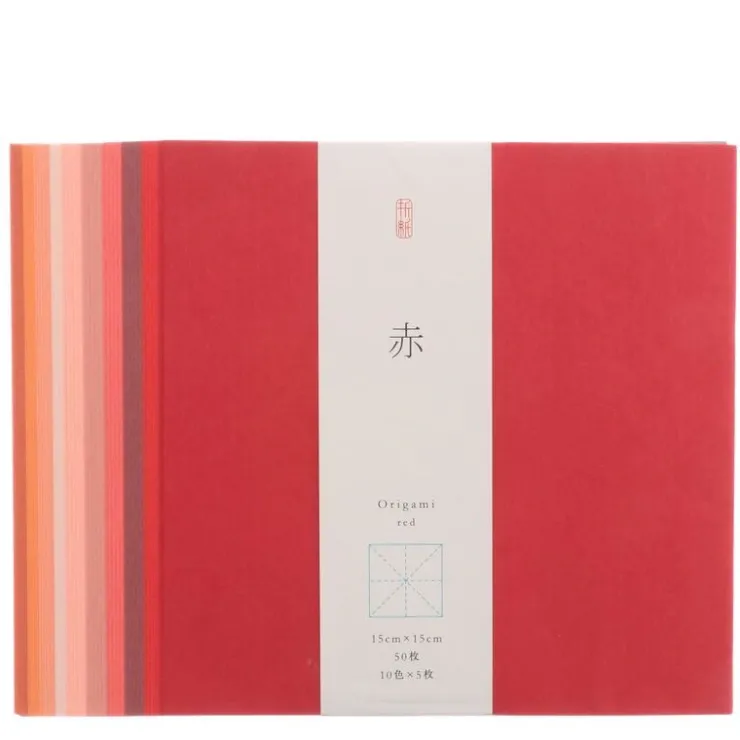 MIYA Company Origami Paper Washi 10-Shades of Red 6"