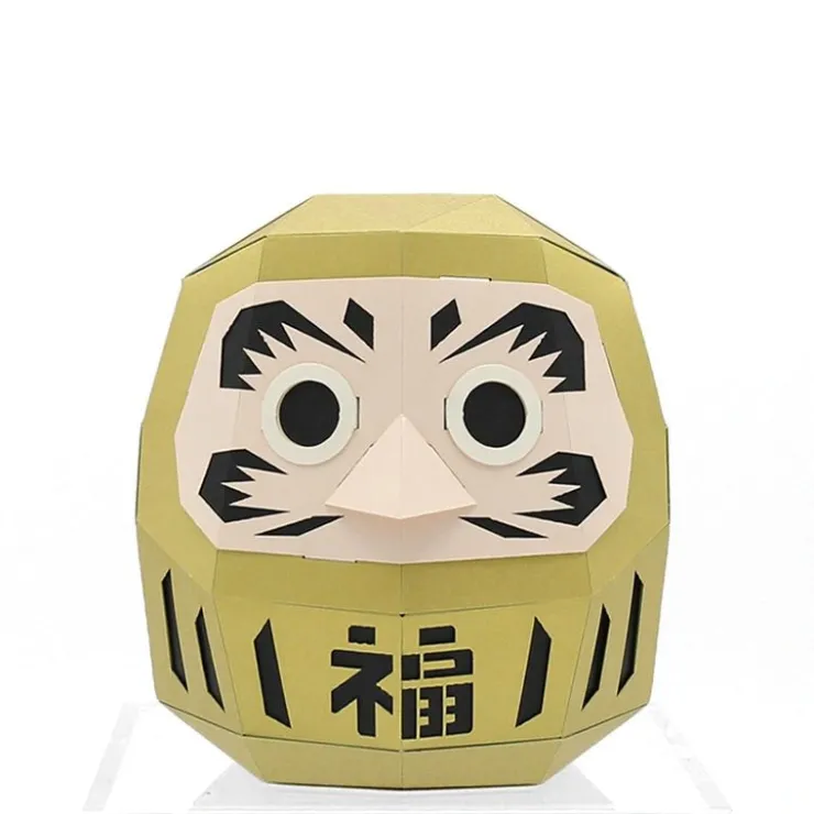 MIYA Company Paper Craft Daruma Gold Small