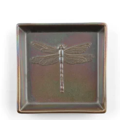MIYA Company Plate Square Dragonfly Rainbow Luster
