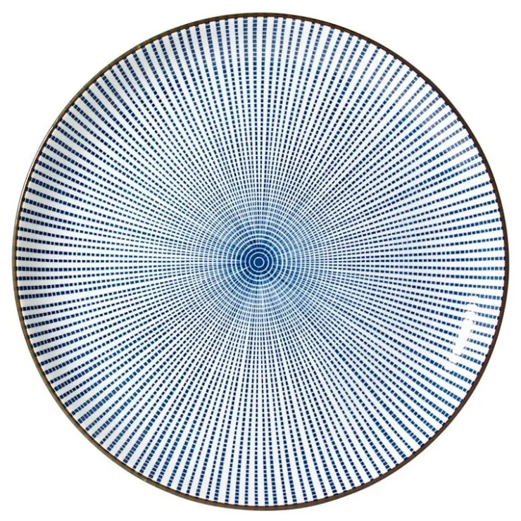 MIYA Company Radiating Blue Lines - Sendan Tokusa 10” Japanese Plate from MIYA