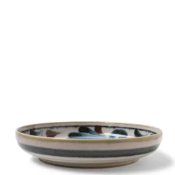 MIYA Company Rustic Blue Vines 7.75" Shallow Bowl