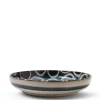 MIYA Company Rustic White Circles 7.75" Shallow Bowl