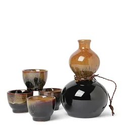 MIYA Company Sake Set Kurotenmoku Kin