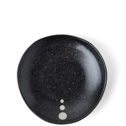 MIYA Company Satin Black White Dots Plate 5-1/4"