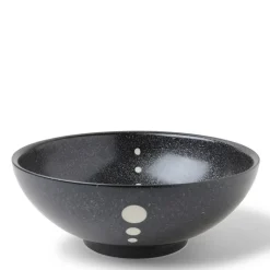 MIYA Company Satin Black White Dots 8-3/8" Bowl