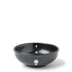MIYA Company Satin Black White Dots Sauce Bowl