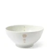 MIYA Company Satin White Dots 7-1/4" Bowl